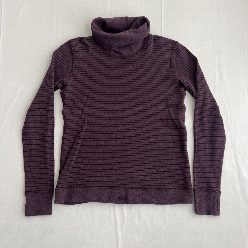 Lululemon Double Up Womens 4-6 Reversible Turtleneck Black‎ Cherry Purple Top